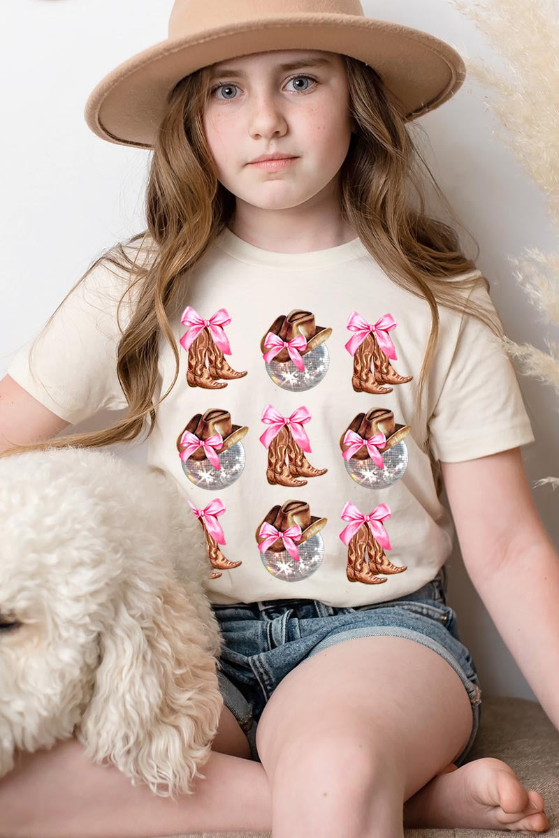 Cowgirl Boots Disco Ribbon Kids