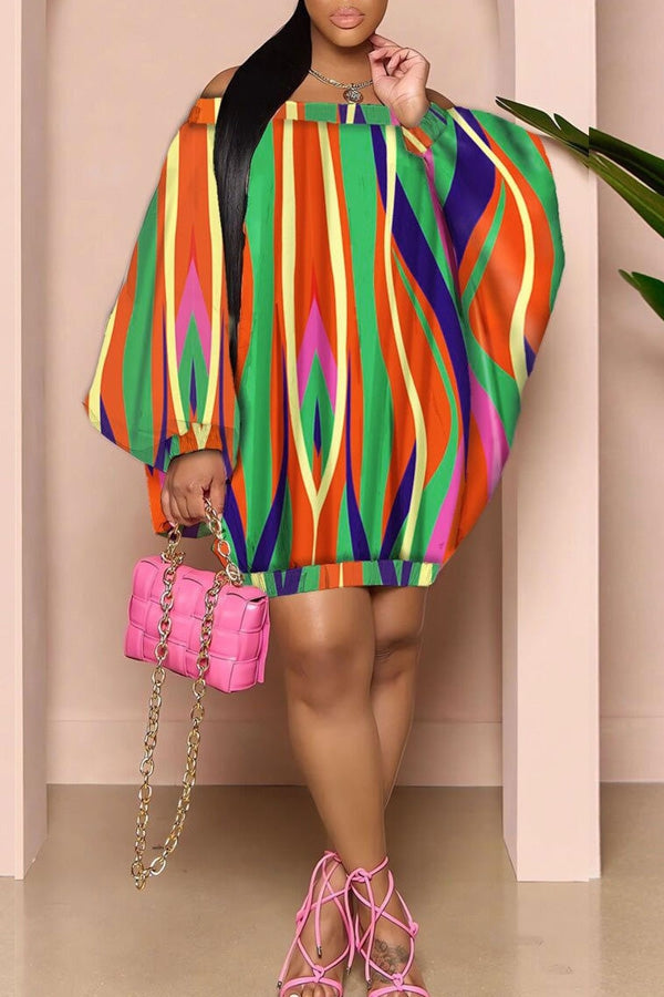 "Bold Moves Off-Shoulder Mini Dress"