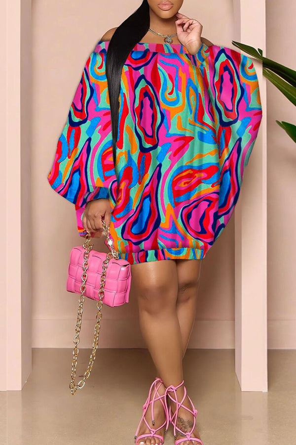 "Bold Moves Off-Shoulder Mini Dress"