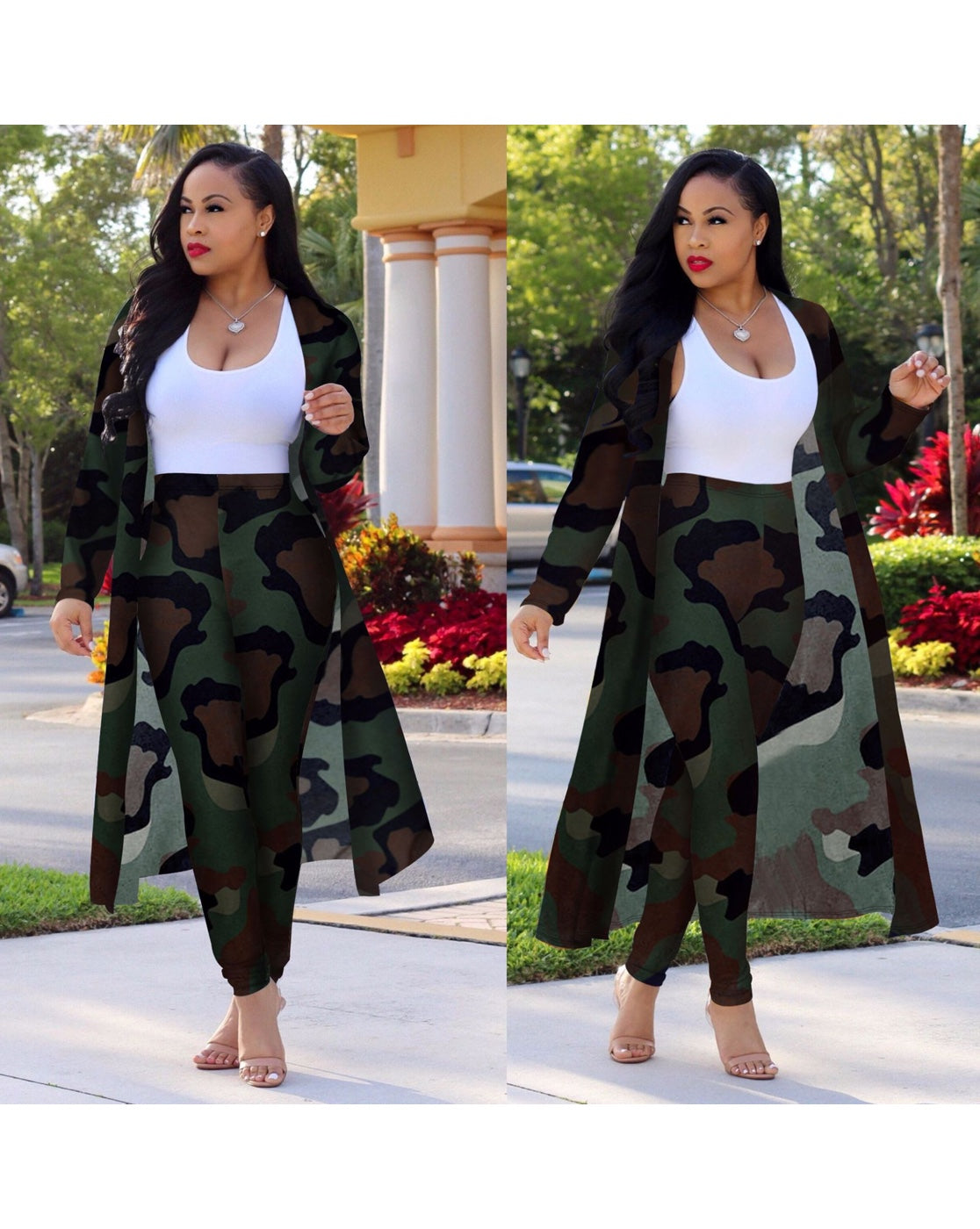 Floral Print Cape & Leggings 2-Piece Set