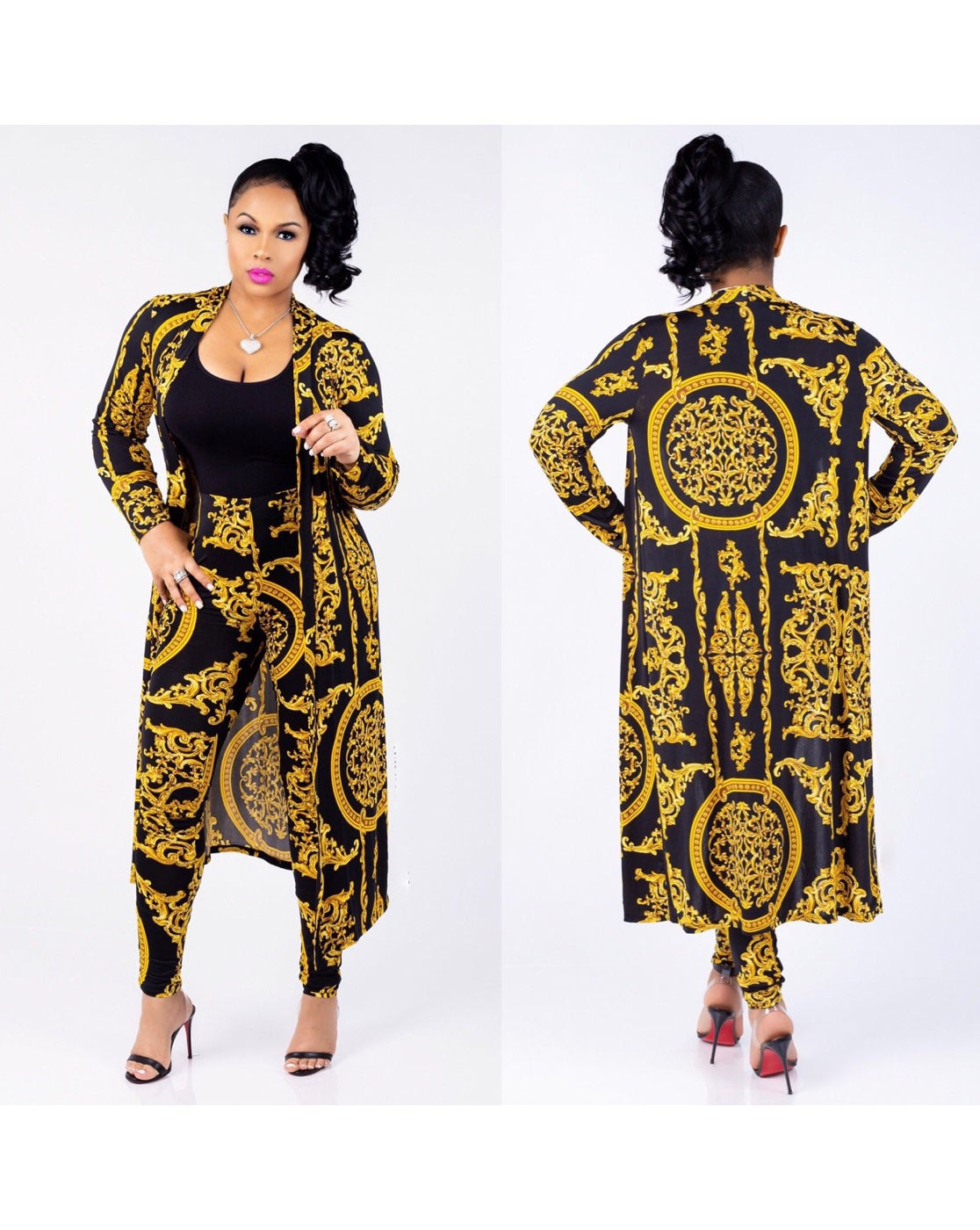 Floral Print Cape & Leggings 2-Piece Set