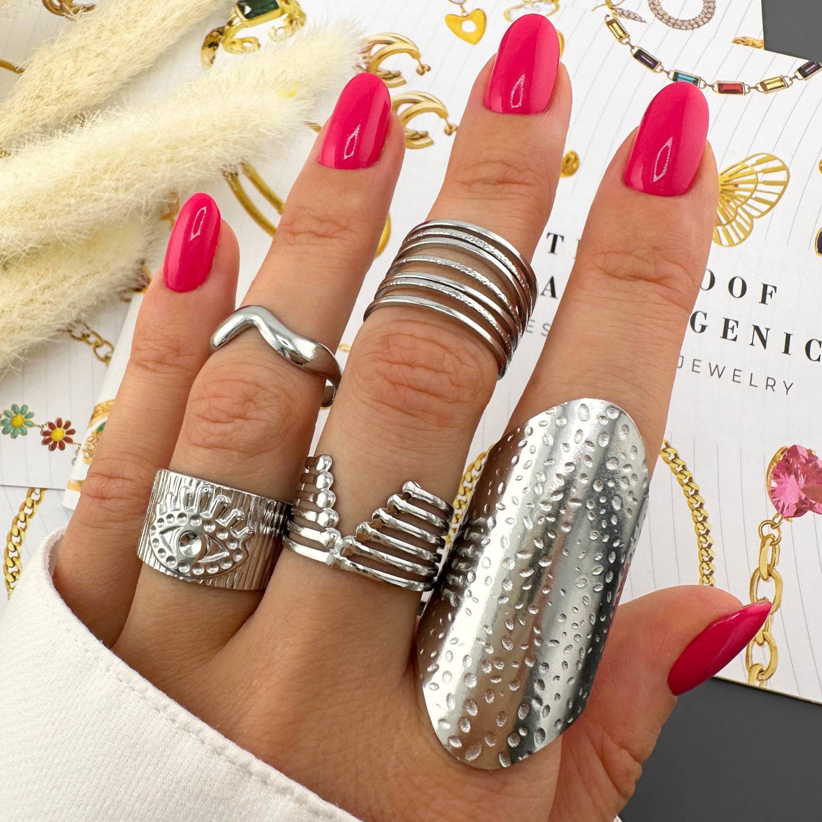 Adjustable Stainless Steel Statement Ring – Waterproof