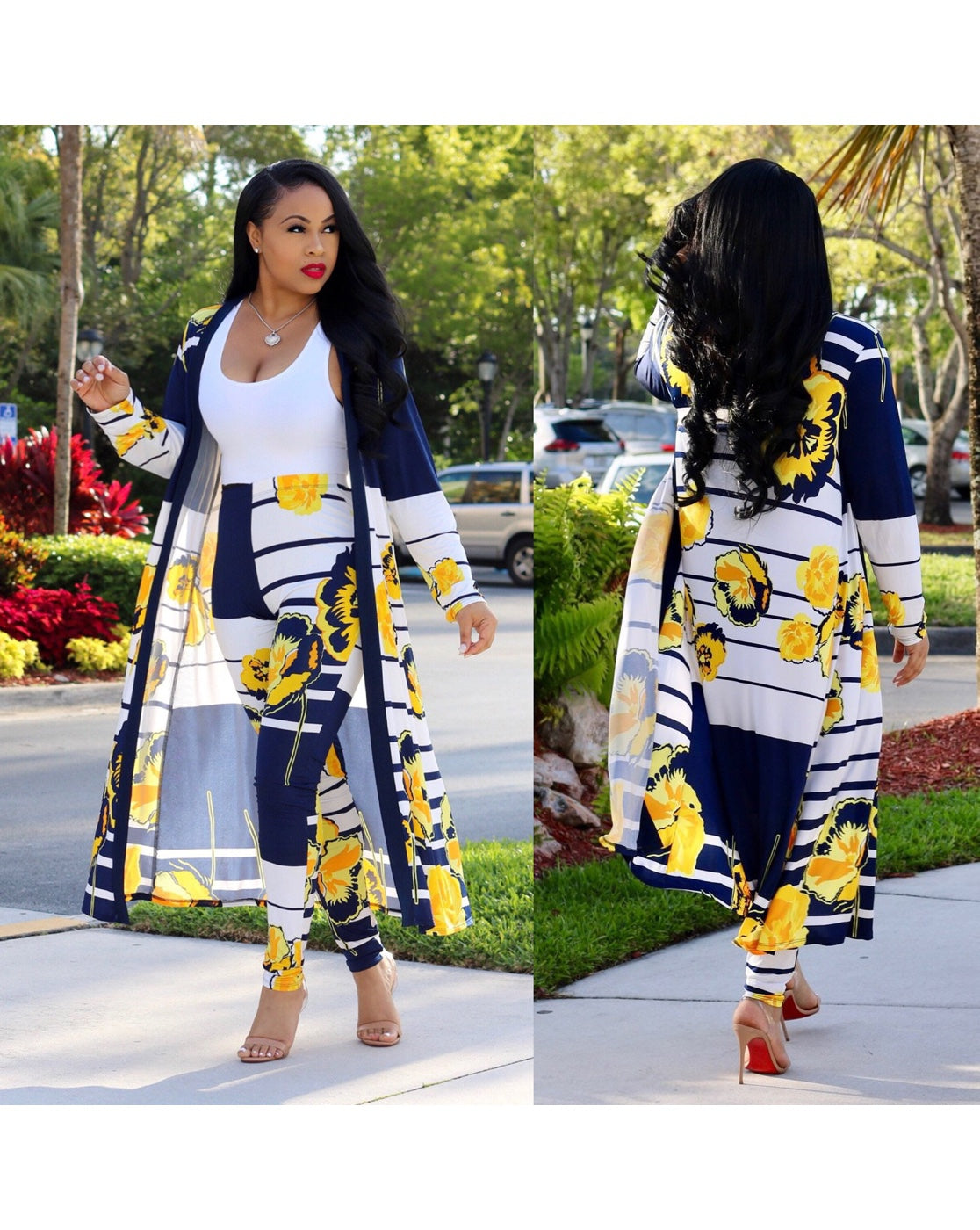 Floral Print Cape & Leggings 2-Piece Set