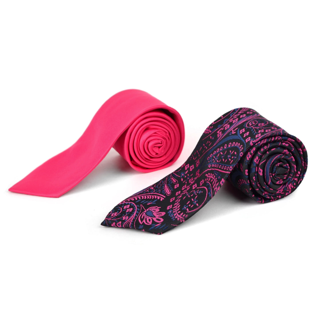 Fuchsia Paisley Solid Tie Boxed Set